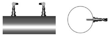 插入式超聲波流量計(jì)平行安裝示意圖